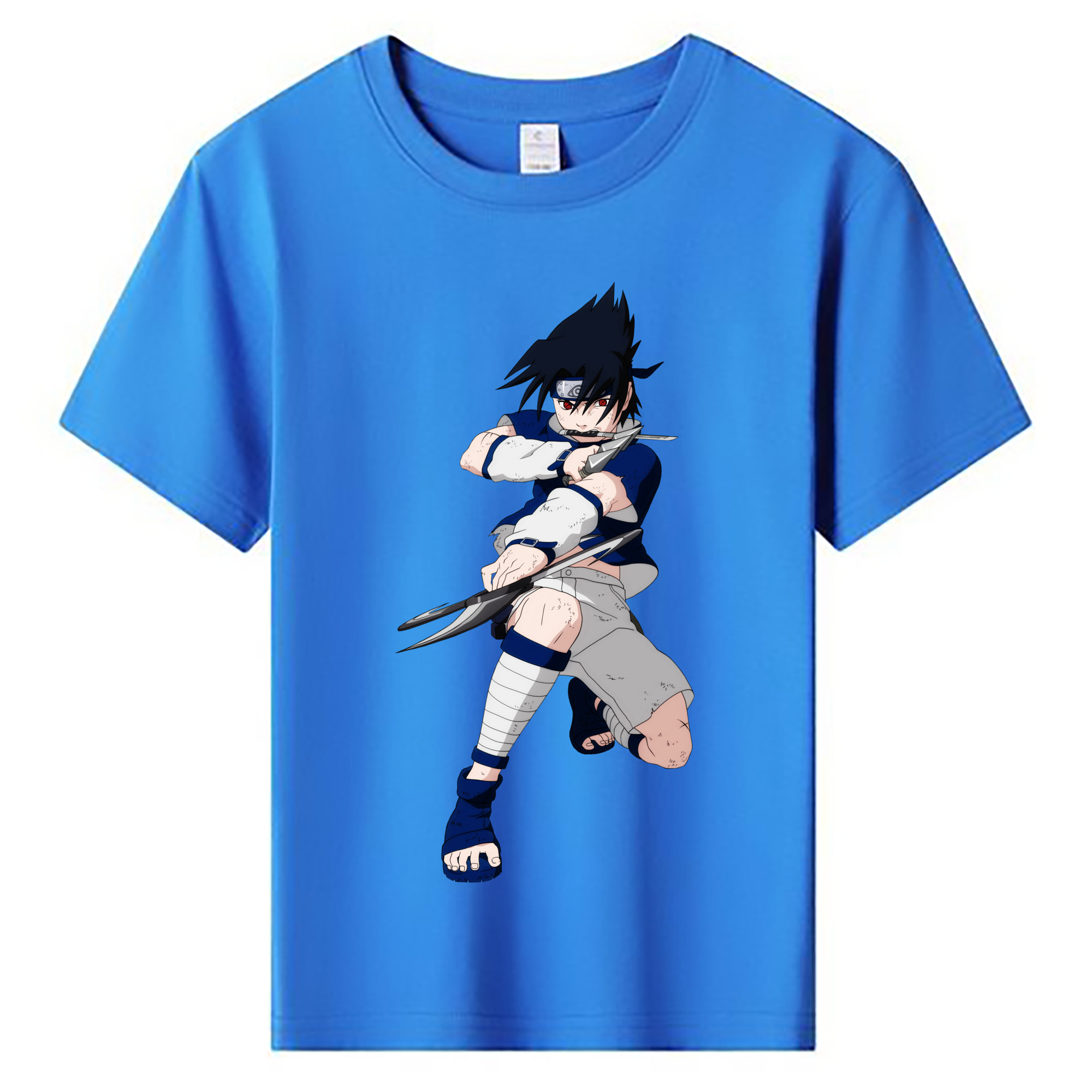 （画像用） NARUTO -ナルト- うちは サスケ Uchiha Sasuke 綿100％キッズTシャツ（フロントプリント）